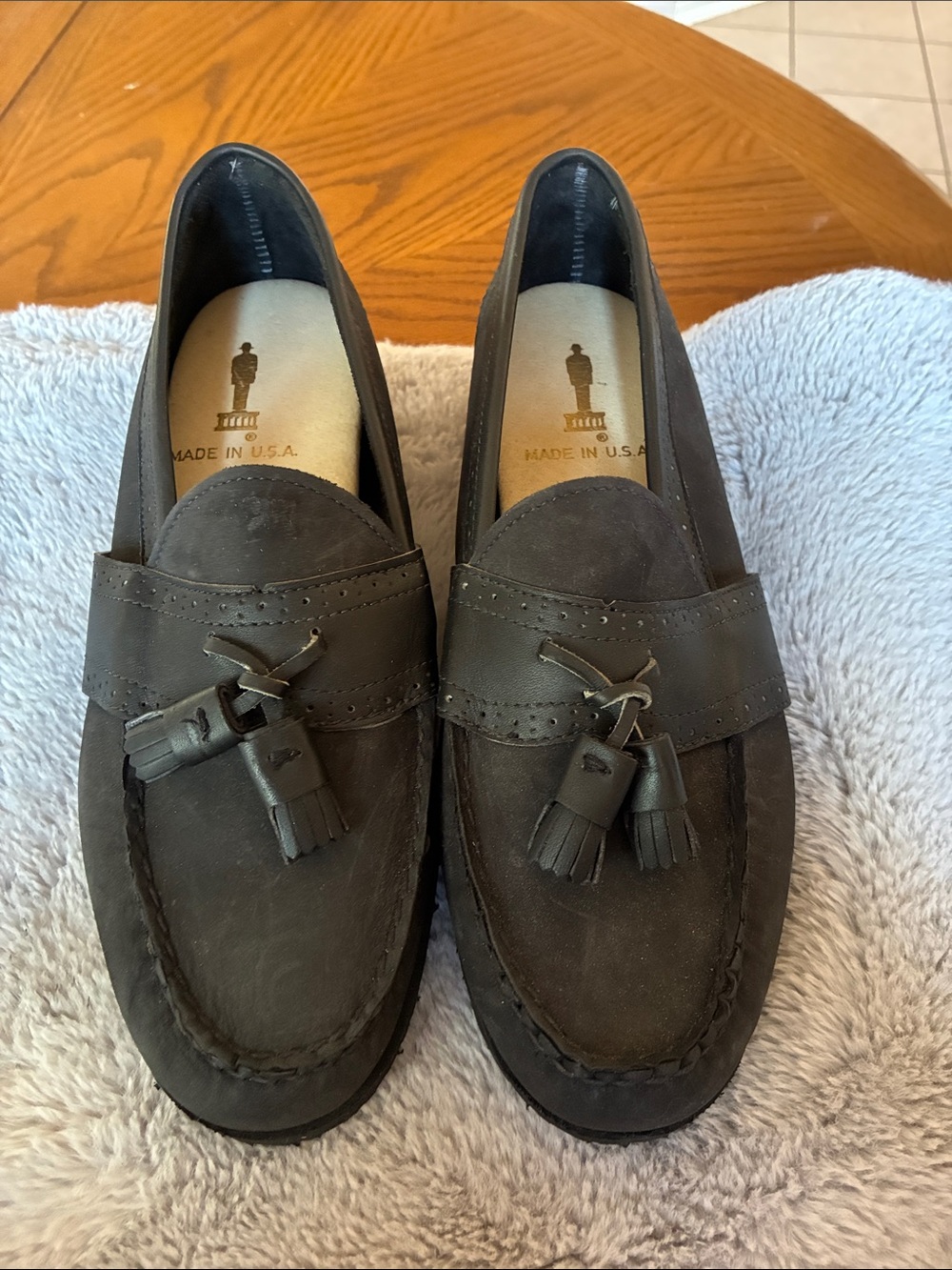 Vibram Men's Tassel Penny Loafers in Dark Brown